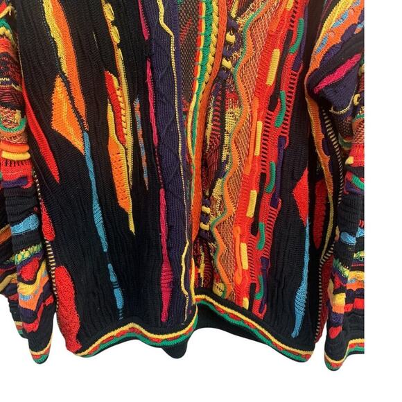 Vtg Tundra Canada Multi Color Sweater Men's Size L Biggie Hip Hop Coogi Style - Picture 5 of 16